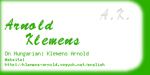 arnold klemens business card